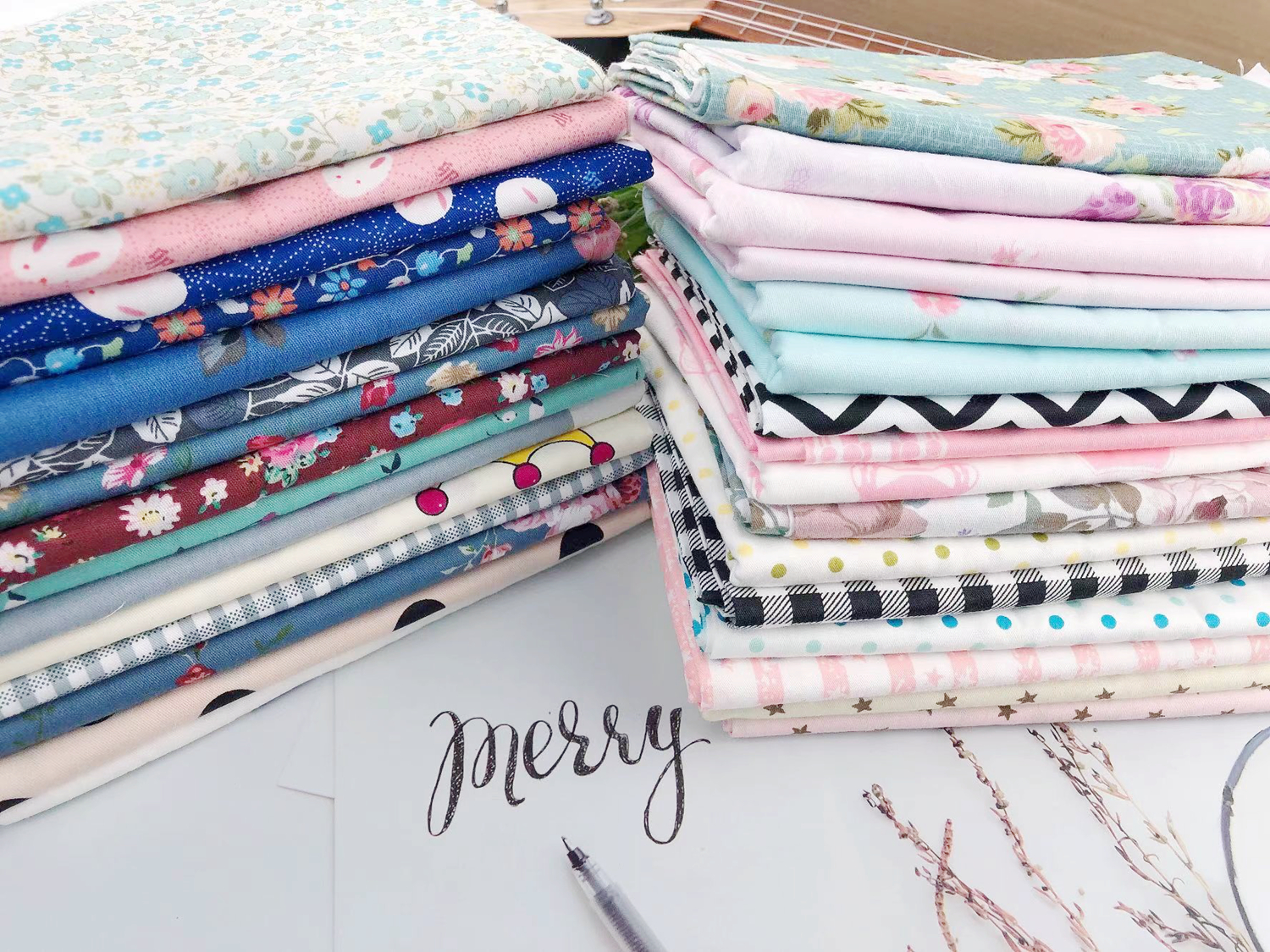 Home Textiles Bedding - Delicate 50cmx50cm Fat Quarter Bundle 100%