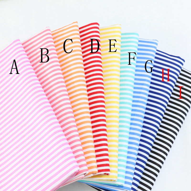 Home Textiles Bedding - Delicate Pink/Red/Yellow/Blue Stripe 100% cotton Fabric