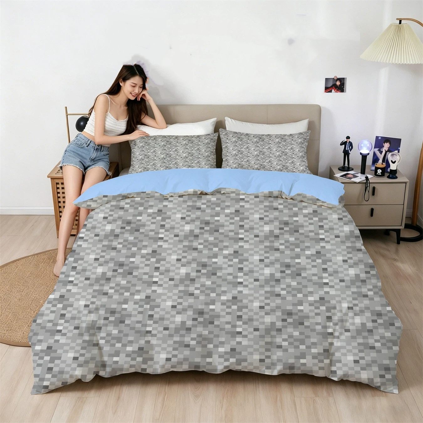 Interesting Pixel World Beddin - Home Textiles Bedding บทวิจารณ์และราคา