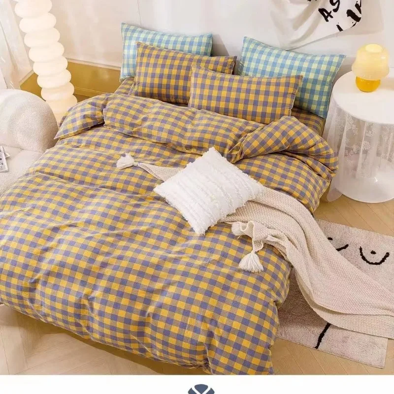 Washed Cotton Plaid Fabric By  - Home Textiles Bedding บทวิจารณ์และราคา