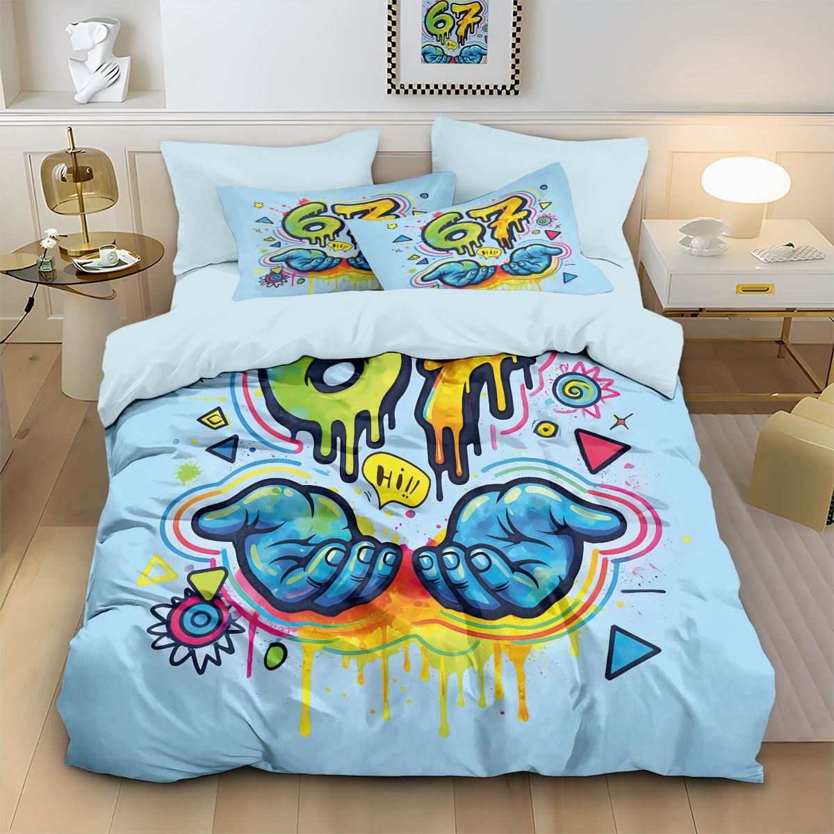 3pcs Graffiti Style Game Contr - Home Textiles Bedding บทวิจารณ์และราคา