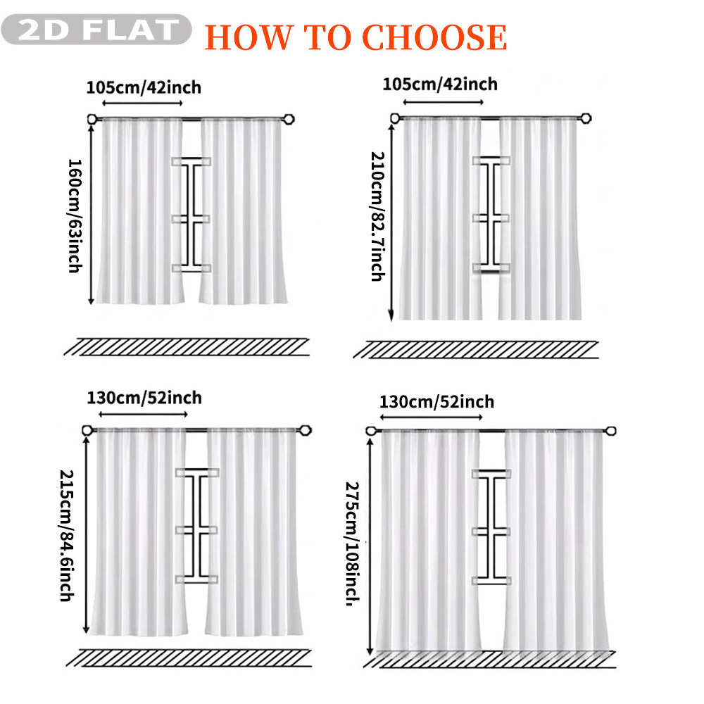 Custom 2D Flat 2pcs Sheer Curt - Home Textiles Images บทวิจารณ์และราคา