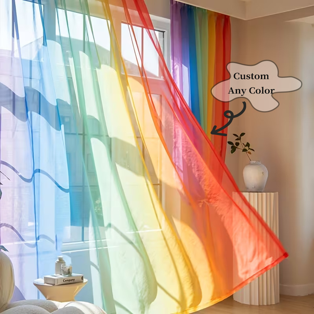 Custom 2D Flat 2pcs Sheer Curt - Home Textiles Images บทวิจารณ์และราคา