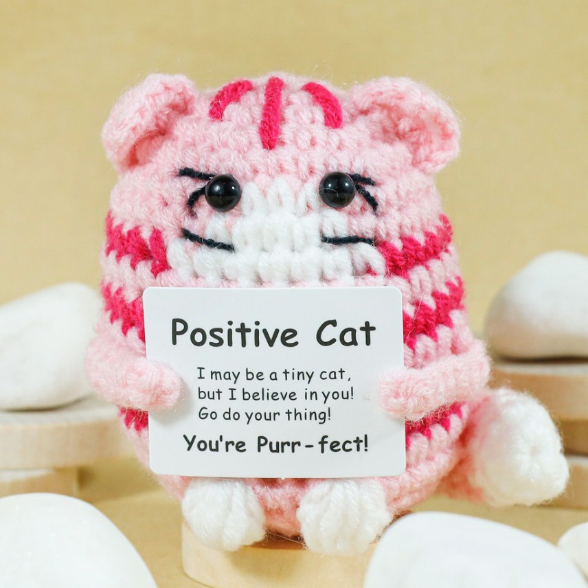 Funny Crochet Positive Cat Dol - Home Textiles Today บทวิจารณ์และราคา