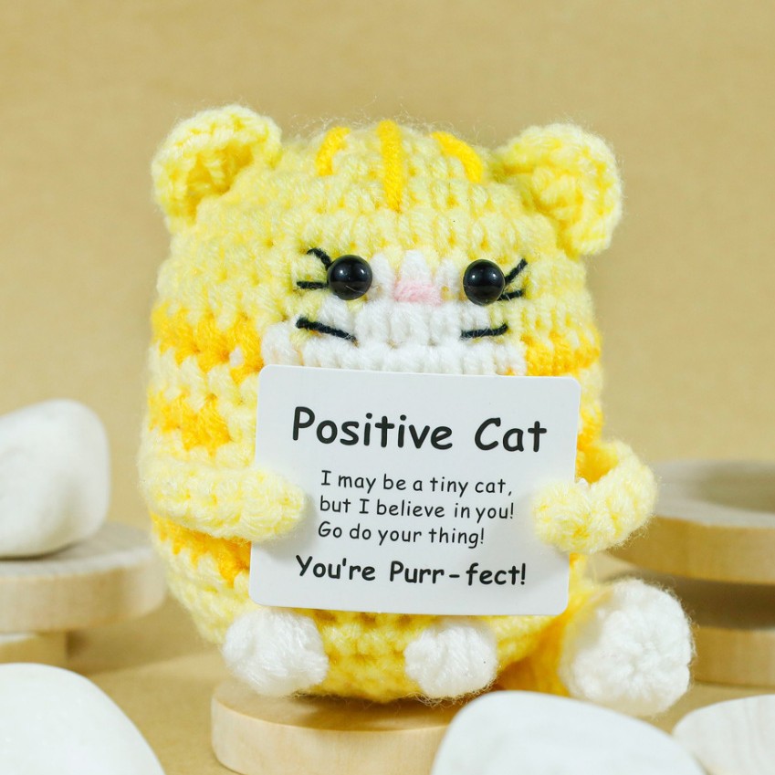 Funny Crochet Positive Cat Dol - Home Textiles Today บทวิจารณ์และราคา