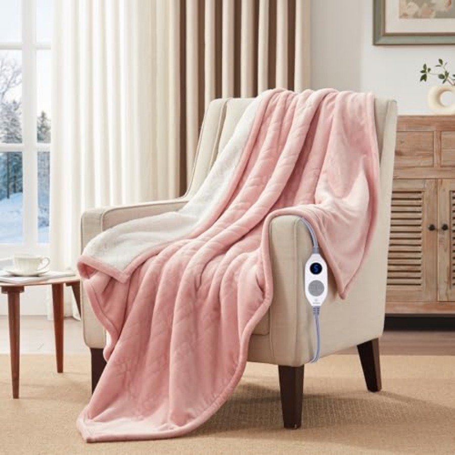 Heated Blanket Throw, Soft Fla - Electric Blanket Heated บทวิจารณ์และราคา