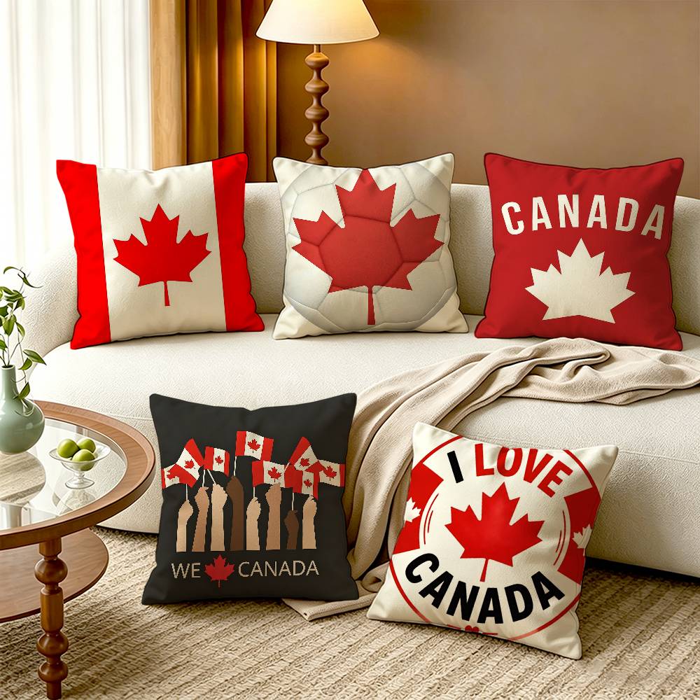 C-Canada Flag Cotton Linen Squ - Home Textiles Canada บทวิจารณ์และราคา