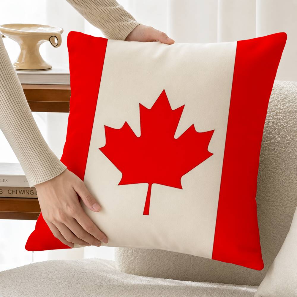 C-Canada Flag Cotton Linen Squ - Home Textiles Canada บทวิจารณ์และราคา
