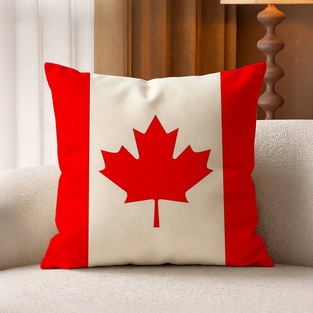 C-Canada Flag Cotton Linen Squ - Home Textiles Canada บทวิจารณ์และราคา