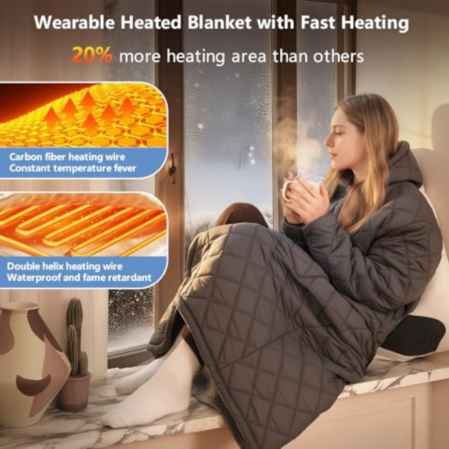 Portable Heated Battery Blanke - Electric Blanket Heated บทวิจารณ์และราคา
