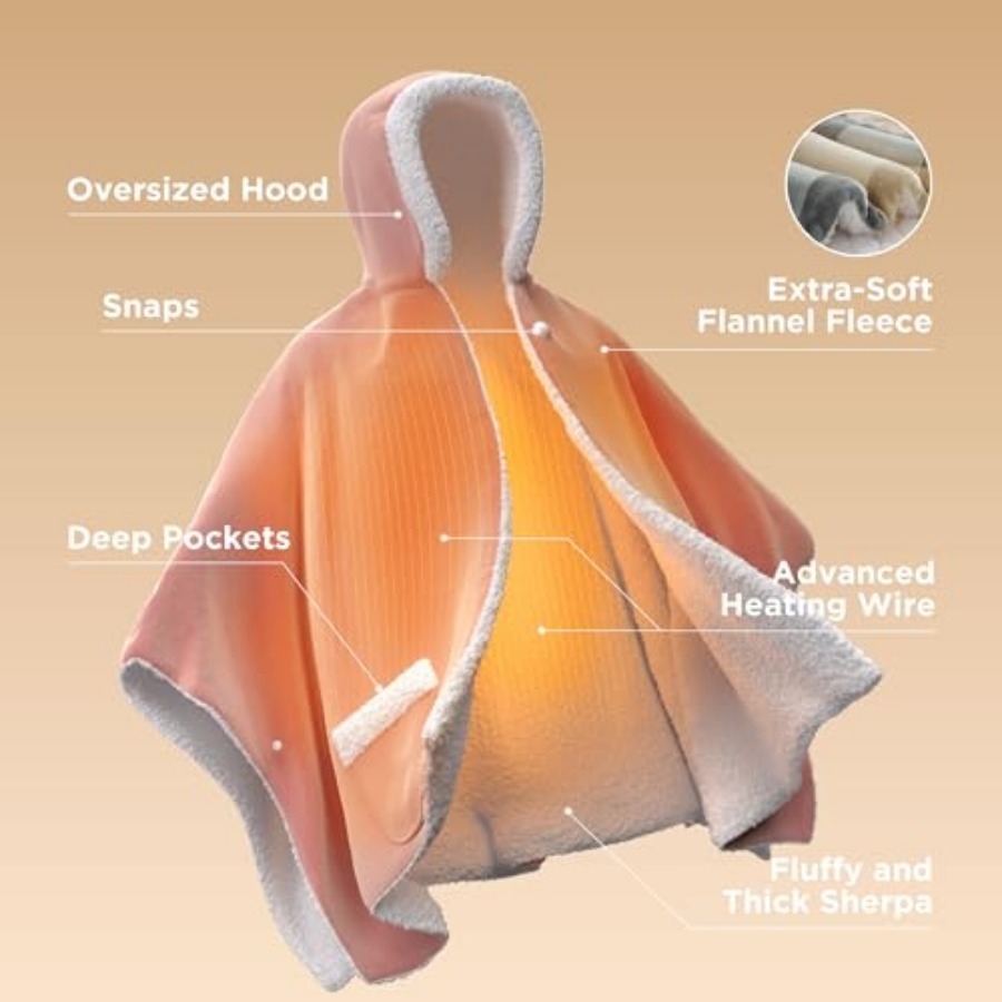 Heated Blanket Wearable Shawl  - Electric Blanket Heated บทวิจารณ์และราคา
