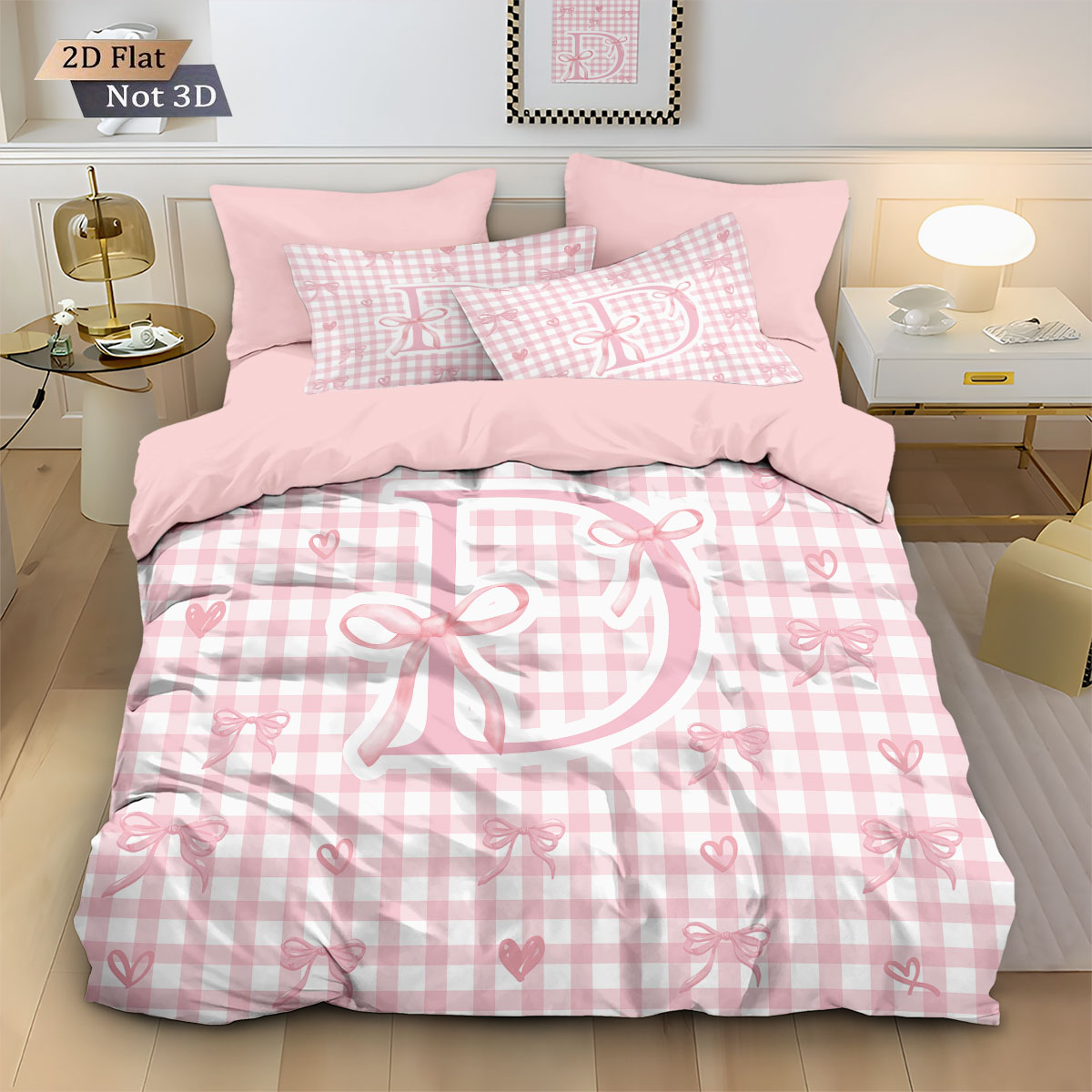 3pcs Pink Bow D-Printed Corele - Home Textiles Bedding บทวิจารณ์และราคา