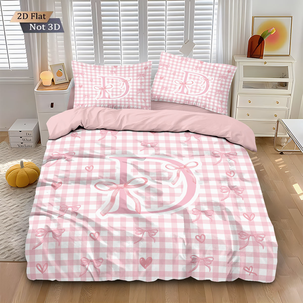 3pcs Pink Bow D-Printed Corele - Home Textiles Bedding บทวิจารณ์และราคา