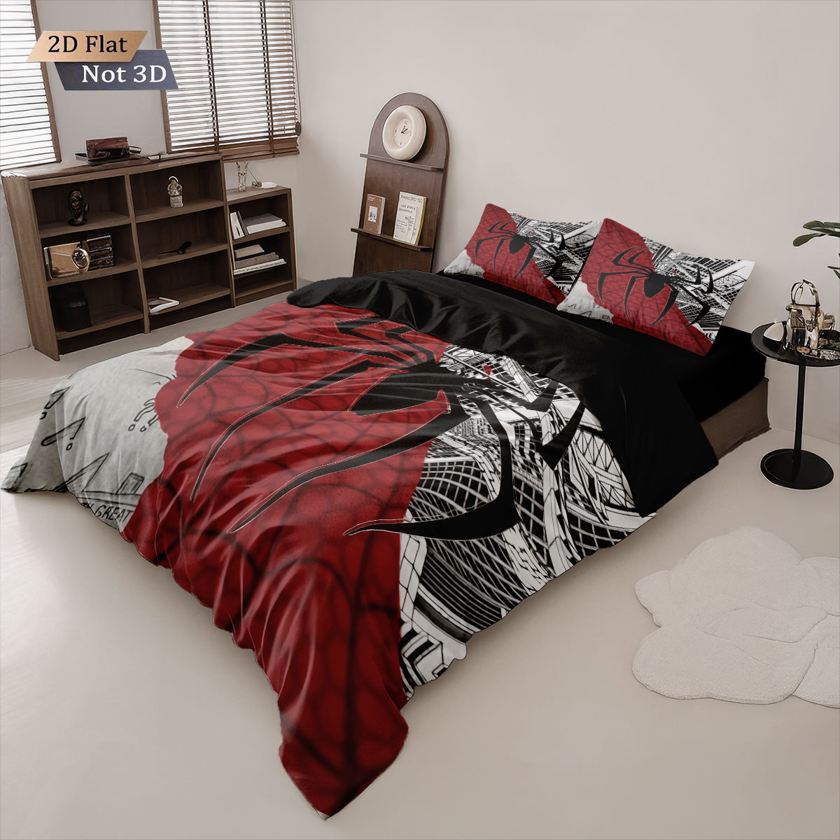 3pcs Black Spider Contrasting  - Home Textiles Bedding บทวิจารณ์และราคา
