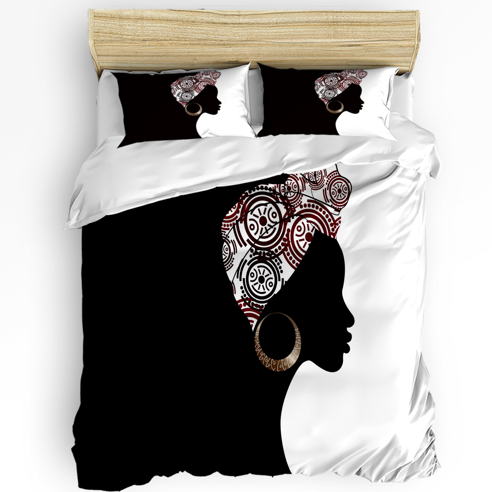 Black Woman Black White Beddin - Home Textiles Bedding บทวิจารณ์และราคา