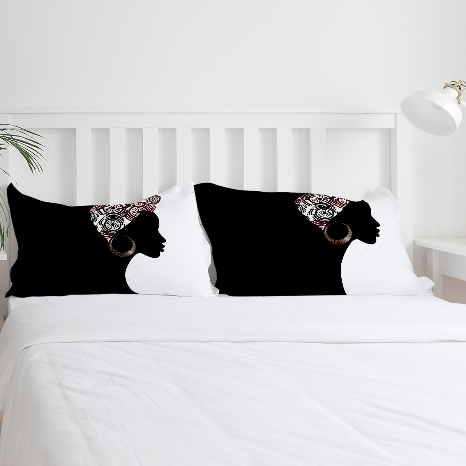 Black Woman Black White Beddin - Home Textiles Bedding บทวิจารณ์และราคา
