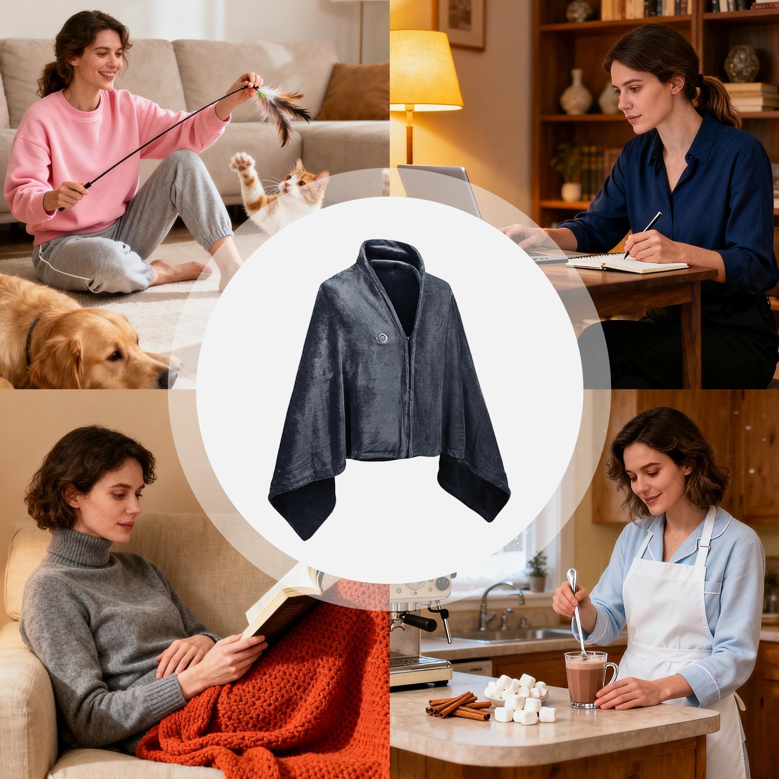 Portable Heated Shawl Wearable - Electric Blanket Heated บทวิจารณ์และราคา