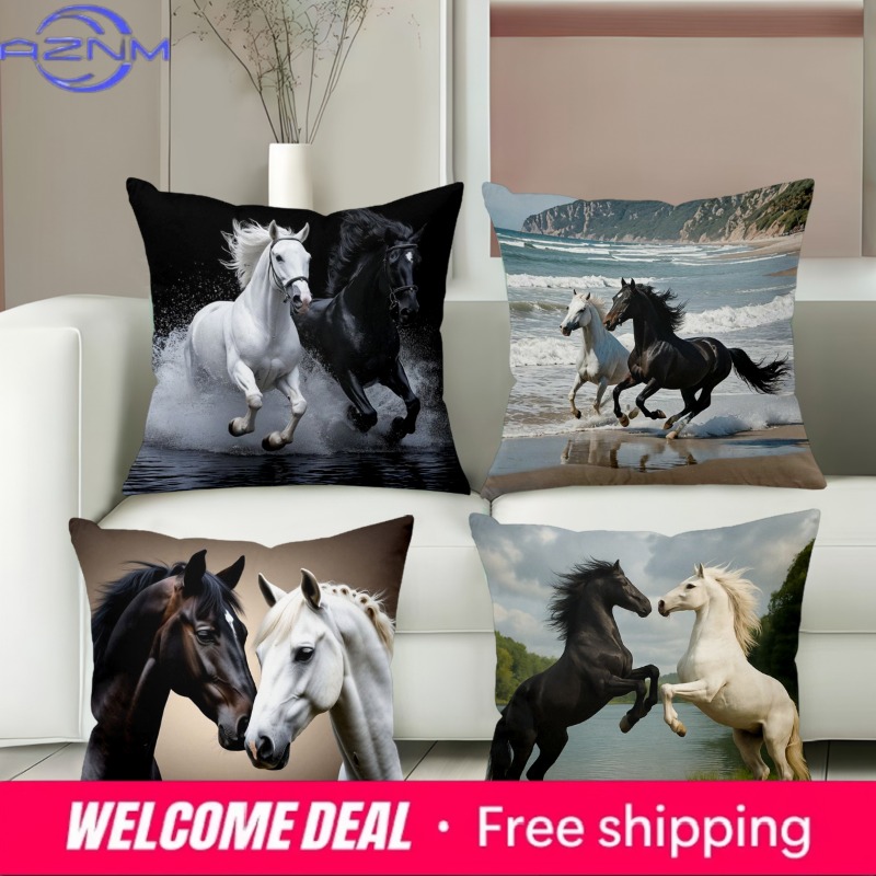 Horse Patterned Cushion Covers - Home Textiles Images บทวิจารณ์และราคา
