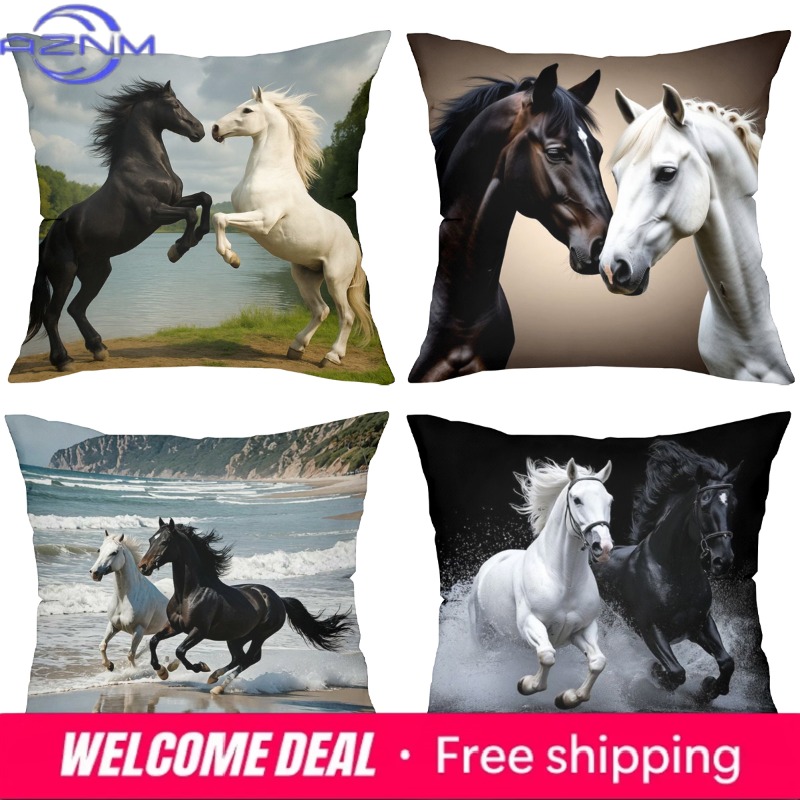 Horse Patterned Cushion Covers - Home Textiles Images บทวิจารณ์และราคา