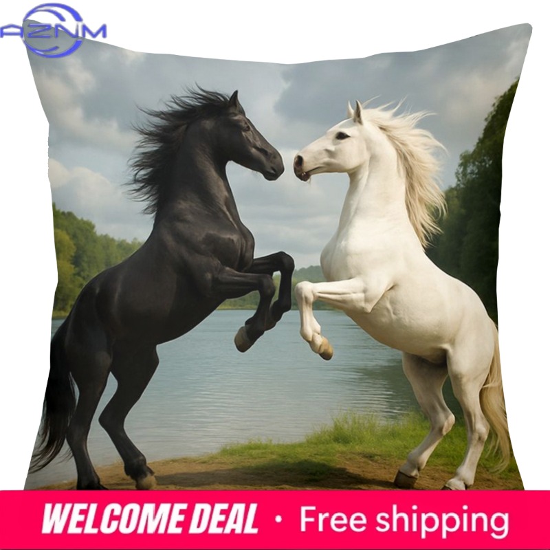 Horse Patterned Cushion Covers - Home Textiles Images บทวิจารณ์และราคา