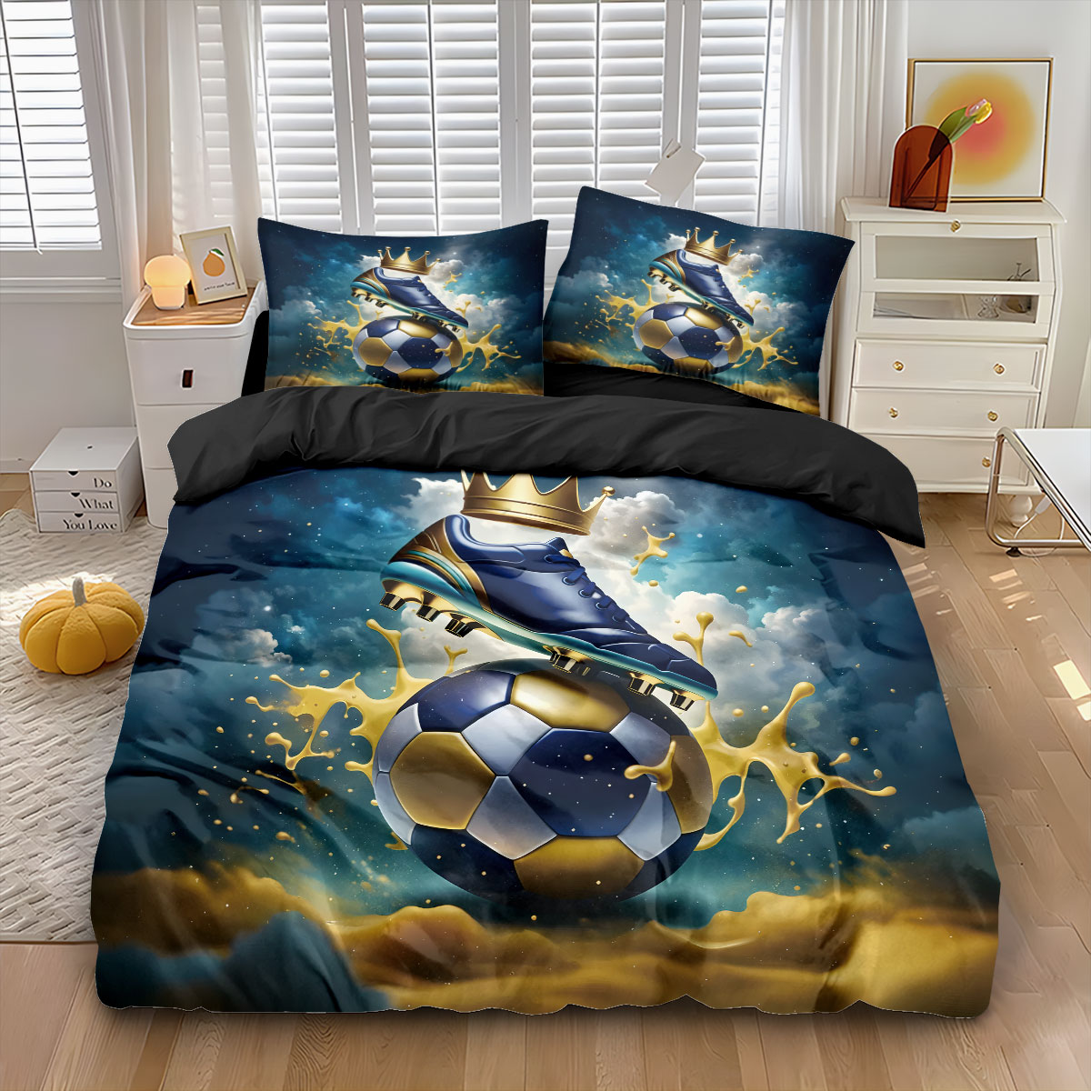 Soccer Football Print Duvet Co - Home Textiles Bedding บทวิจารณ์และราคา
